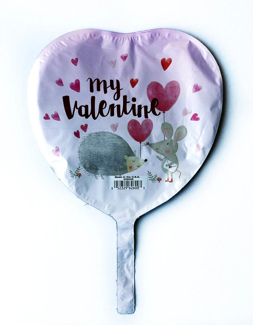 9" Airfill Only (Sticks Sold Separately) Critter My Valentine Foil Balloon