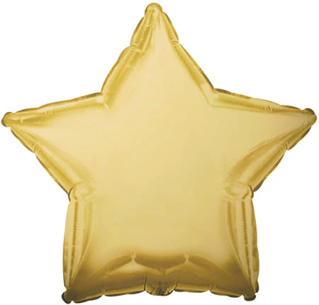 9" Airfill Only (Sticks Sold Separately) CTI Antique Gold Star Balloon