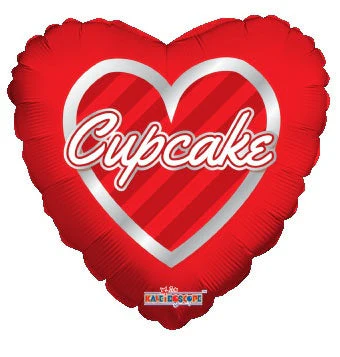 9" Airfill Only (Sticks Sold Separately) Cupcake Hearts Wreath Balloon