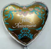 9" Airfill Only (Sticks Sold Separately) Feliz Aniversario Balloon (Spanish)