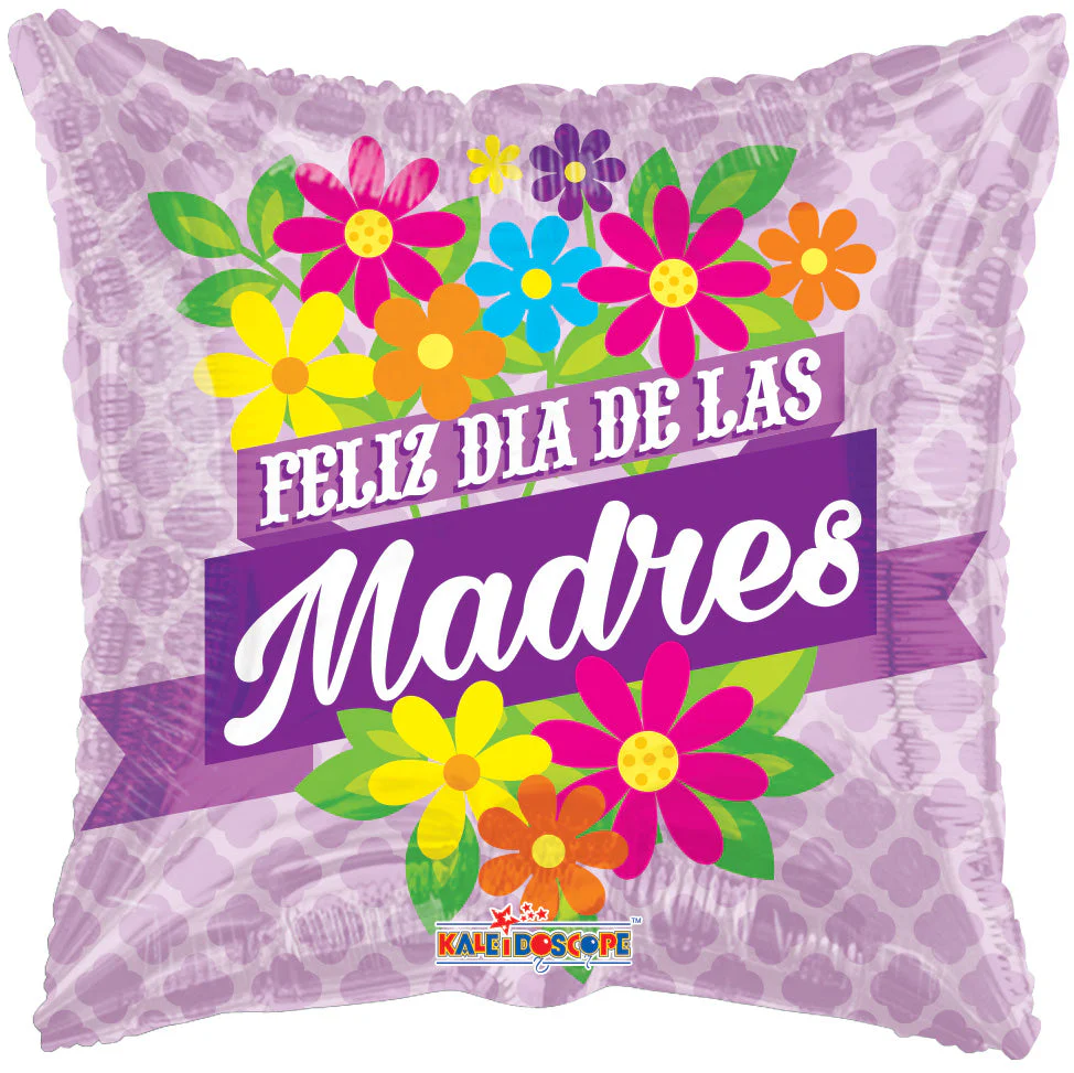 9" Airfill Only (Sticks Sold Separately) Feliz Dia De Las Madres Flowers Balloon (Spanish)