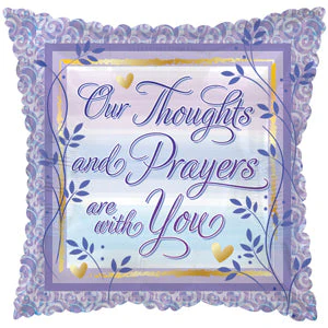 9" Airfill Only (Sticks Sold Separately) Foil Balloon Thoughts & Prayers