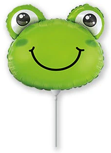 9" Airfill Only (Sticks Sold Separately) Frog Head Mini Foil Balloon