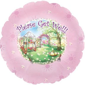 9" Airfill Only (Sticks Sold Separately) Get Well Garden Balloon