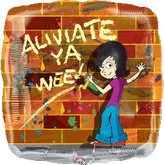 9" Airfill Only (Sticks Sold Separately) Graffiti Balloon Aliviate Ya Wee (Spanish) Balloon
