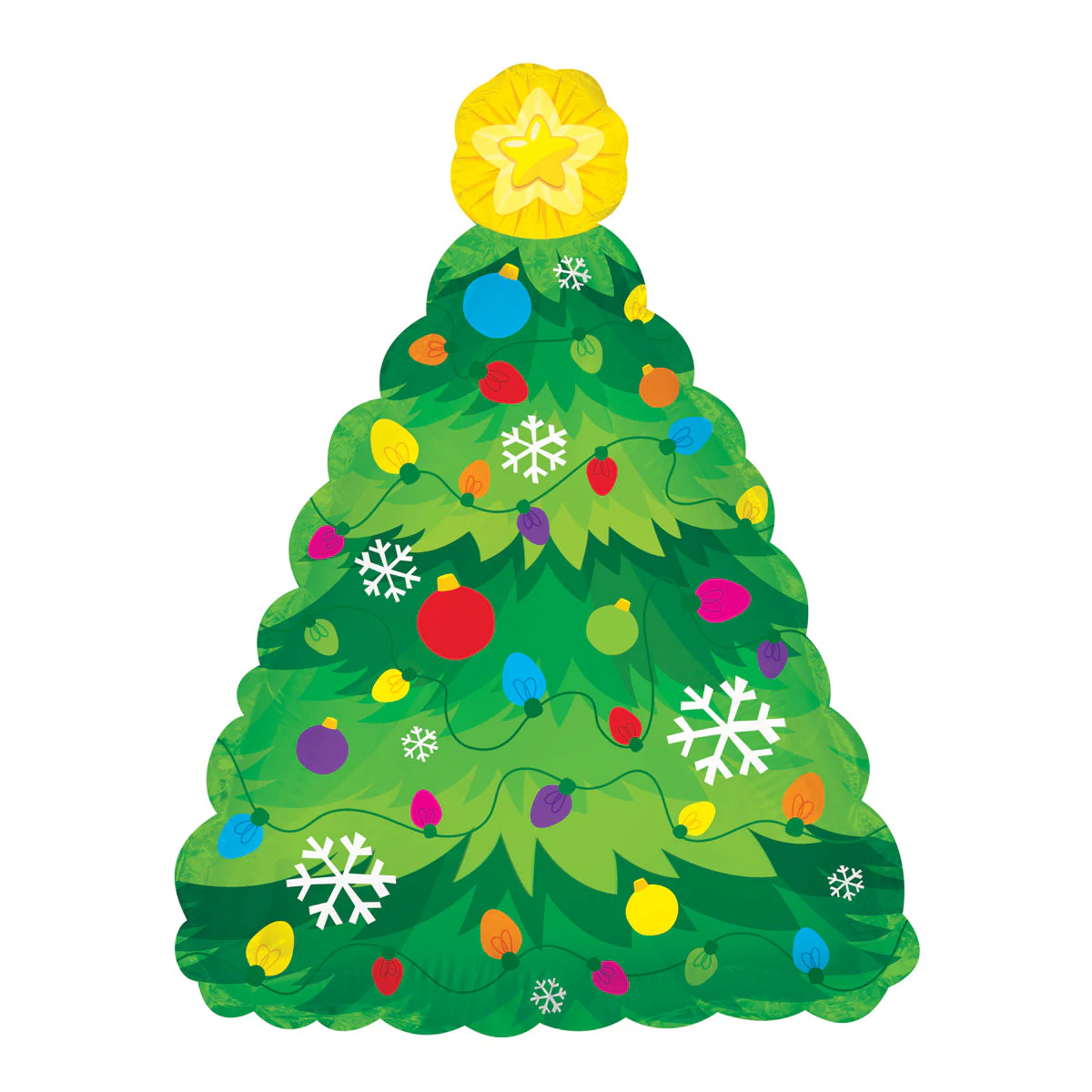 9" Airfill Only (Sticks Sold Separately) Green Christmas Tree Foil Balloon