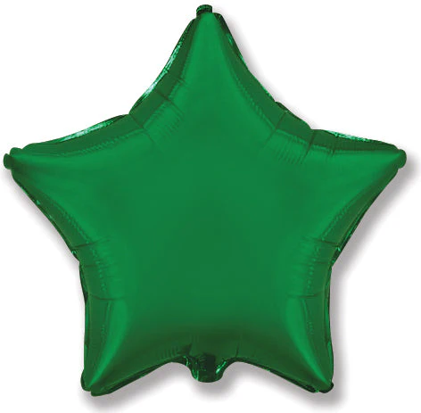 9" Airfill Only (Sticks Sold Separately) Green Star Foil Balloon