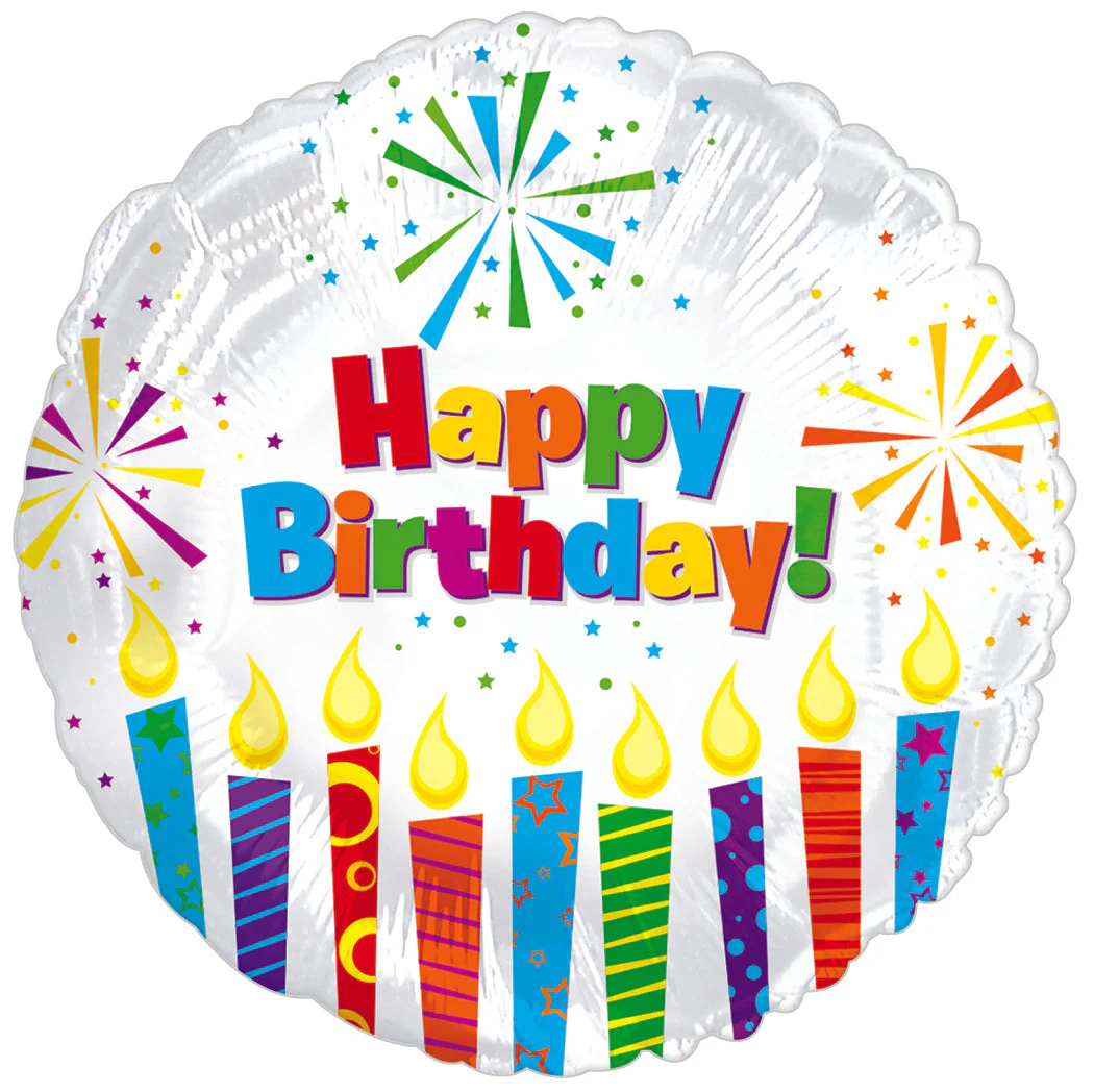 9" Airfill Only (Sticks Sold Separately) Happy Birthday Day Sparkling Candles Balloon