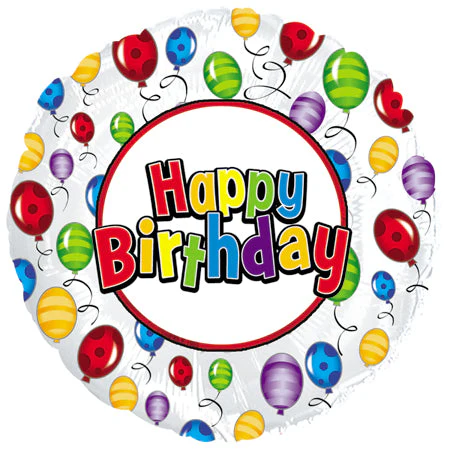 9" Airfill Only (Sticks Sold Separately) Happy Birthday Fly Away Balloons