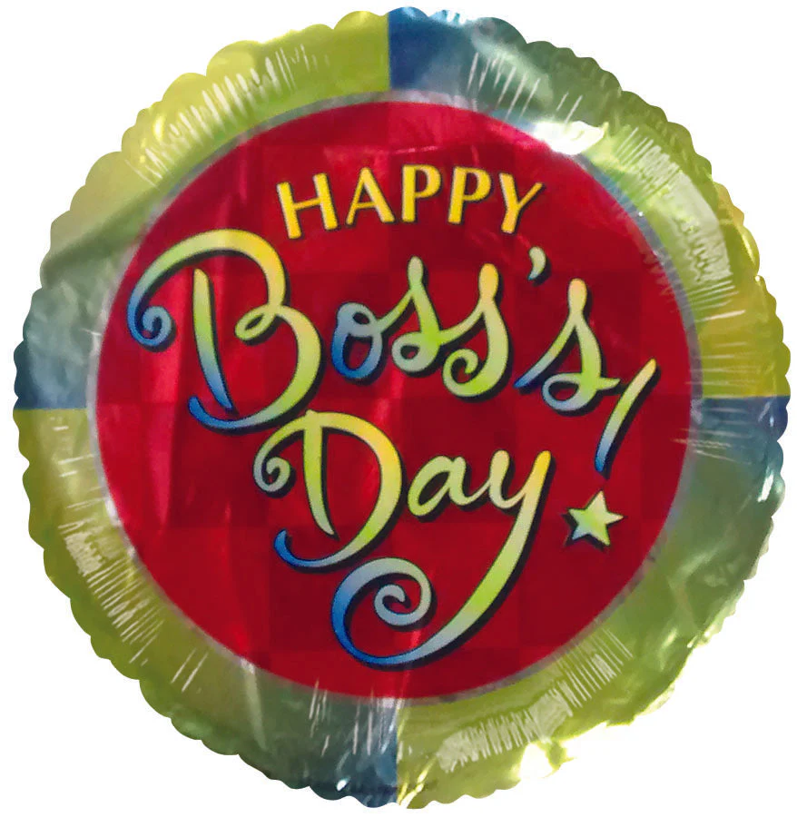 9" Airfill Only (Sticks Sold Separately) Happy Boss's Day Red Squares Balloon
