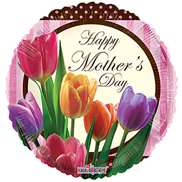 9" Airfill Only (Sticks Sold Separately) Happy Mother's Day Bunch Of Tulips Balloon