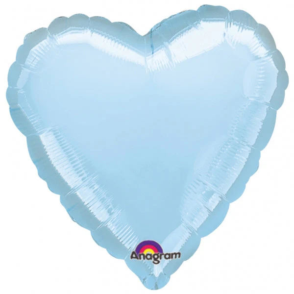 9" Airfill Only (Sticks Sold Separately) Heart Pastel Blue Heart Balloon