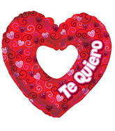 9" Airfill Only (Sticks Sold Separately) Heart With Hole Spirals Te Quiero Balloon (Spanish)