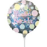 9" Airfill Only (Sticks Sold Separately) Holographic Recien Nacida Balloon (Spanish)