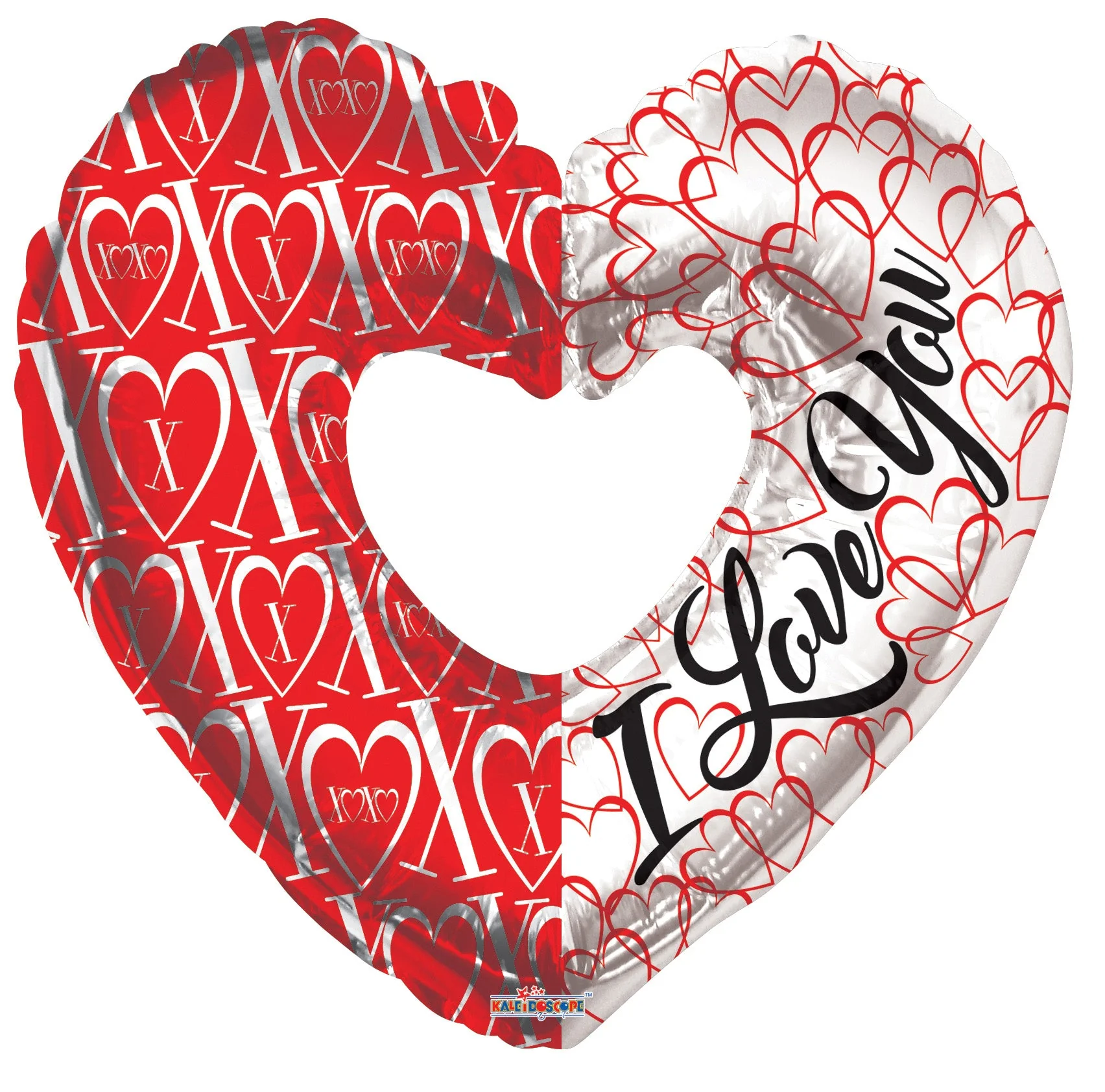 9" Airfill Only (Sticks Sold Separately) I Love You & Xoxo Heart Shape Foil Balloon