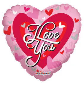 9" Airfill Only (Sticks Sold Separately) I Love You Balloon Big Heart