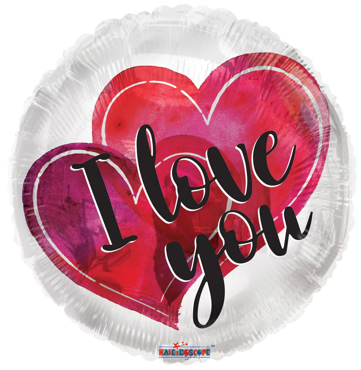 9" Airfill Only (Sticks Sold Separately) I Love You Watercolor Hearts Foil Balloon