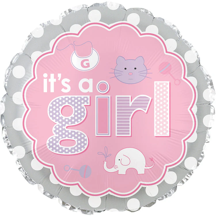 9" Airfill Only (Sticks Sold Separately) Its A Girl Baby Icons Balloon