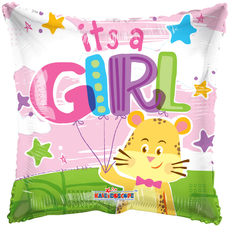 9" Airfill Only (Sticks Sold Separately) It's A Girl Cheetah Balloon Valved