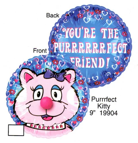 9" Airfill Only (Sticks Sold Separately) Lil' Fuzzies Purrrfect Kitty balloon