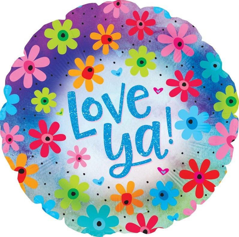 9" Airfill Only (Sticks Sold Separately) Love Ya! Foil Balloon