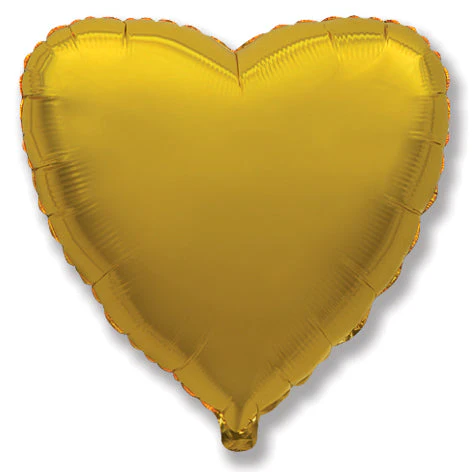 9" Airfill Only (Sticks Sold Separately) Metallic Gold Heart Foil Balloon