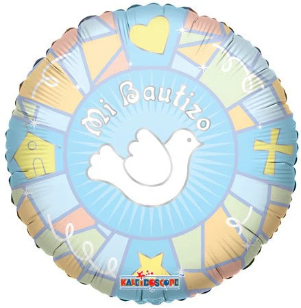9" Airfill Only (Sticks Sold Separately) Mi Bautizo Vitral Azul Balloon (Spanish)