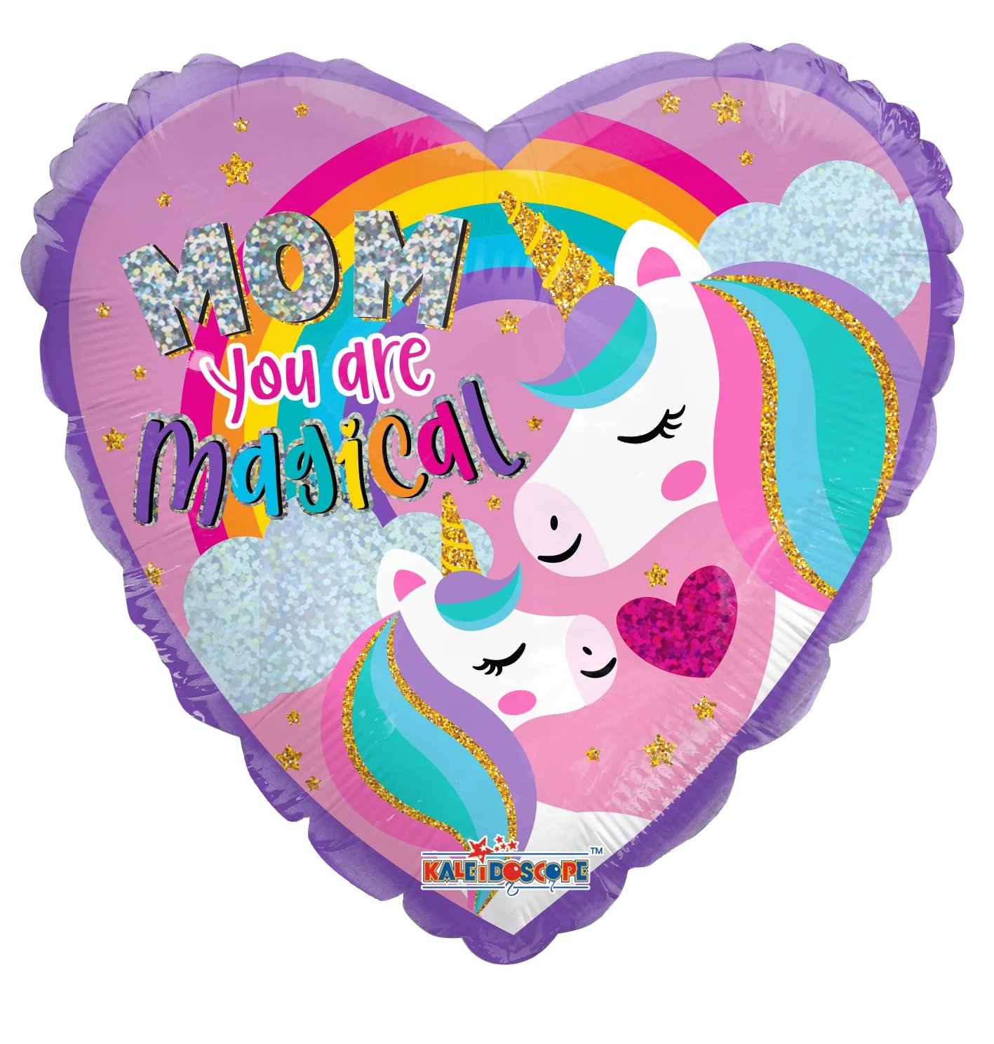 9" Airfill Only (Sticks Sold Separately) Mom Unicorn Holographic Foil Balloon