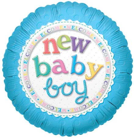 9" Airfill Only (Sticks Sold Separately) New Baby Boy Balloon