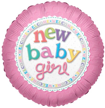 9" Airfill Only (Sticks Sold Separately) New Baby Girl Balloon