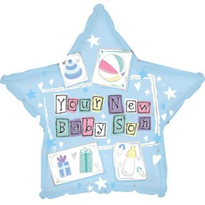 9" Airfill Only (Sticks Sold Separately) New Baby Son Balloon
