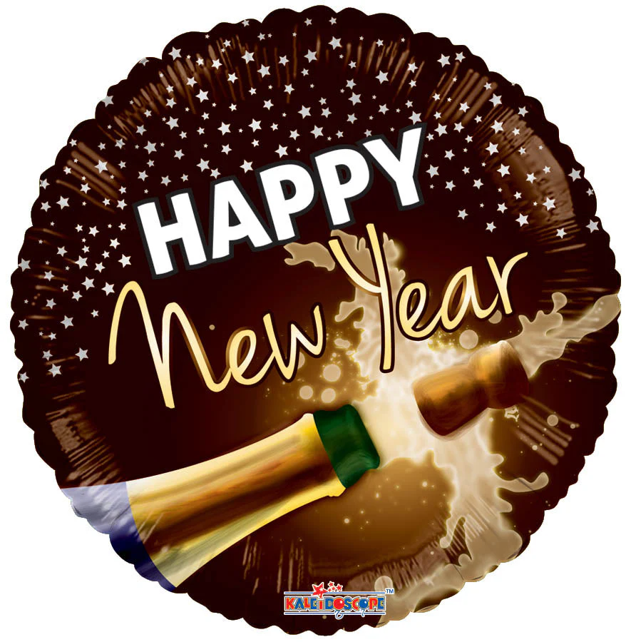 9" Airfill Only (Sticks Sold Separately) New Year Champagne Balloon