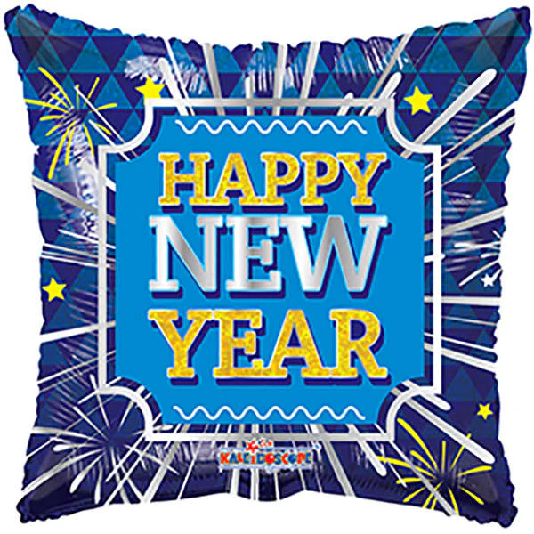 9" Airfill Only (Sticks Sold Separately) New Year Square Balloon