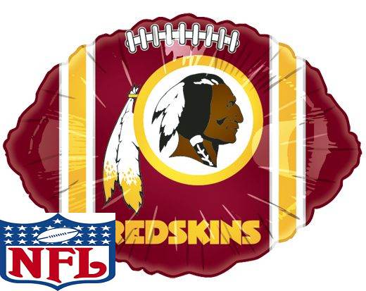 9" Airfill Only (Sticks Sold Separately) NFL RedSkins Football Shaped Balloon