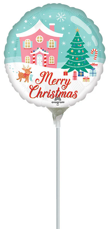 9" Airfill Only (Sticks Sold Separately) Nostalgic Christmas Wonderland Airfill Only (Sticks Sold Separately) Foil Balloon