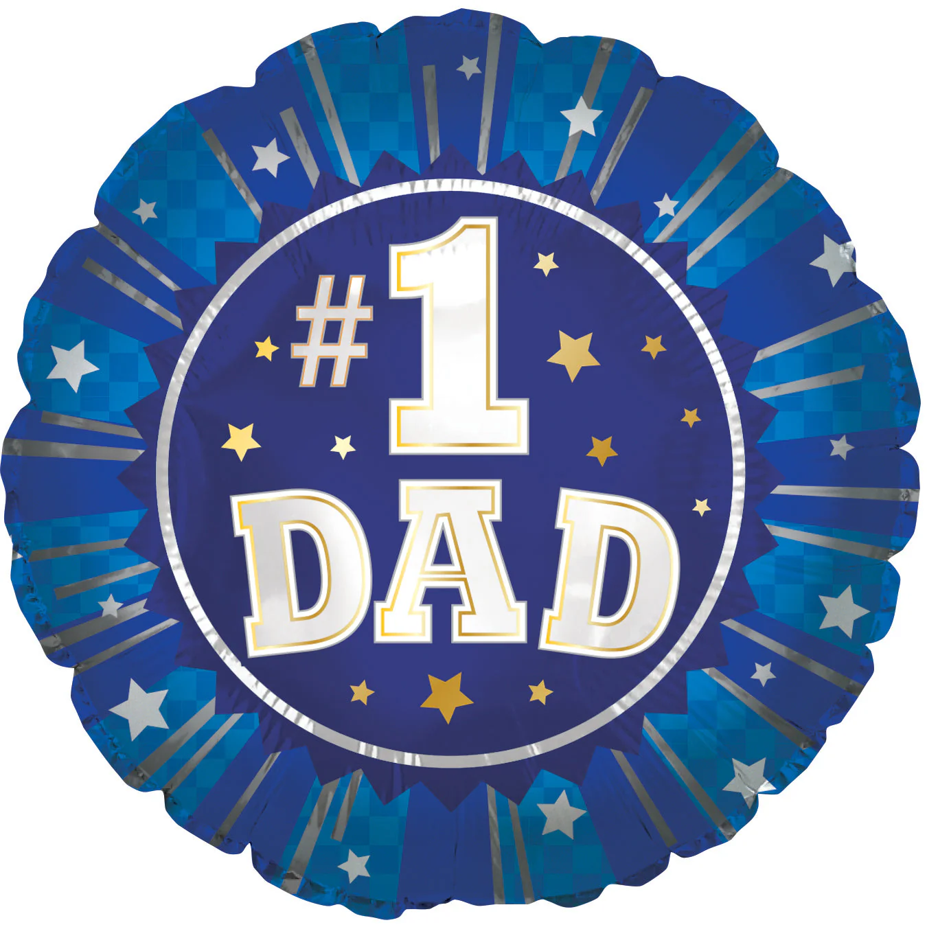 9" Airfill Only (Sticks Sold Separately) #1 Dad In Blues Foil Balloons