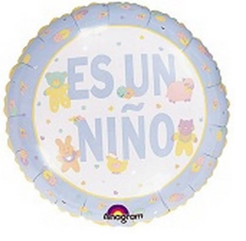 9" Airfill Only (Sticks Sold Separately) Pastel Animal Es Un Nino Balloon (Spanish)
