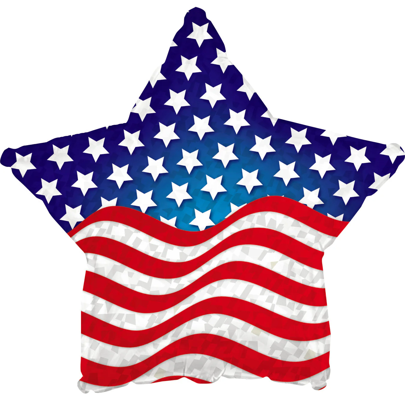 9" Airfill Only (Sticks Sold Separately) Patriotic USA Prism Star Foil Balloon