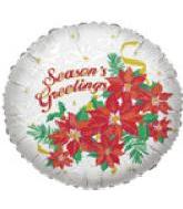 9" Airfill Only (Sticks Sold Separately) Poinsettias Greetings Balloon