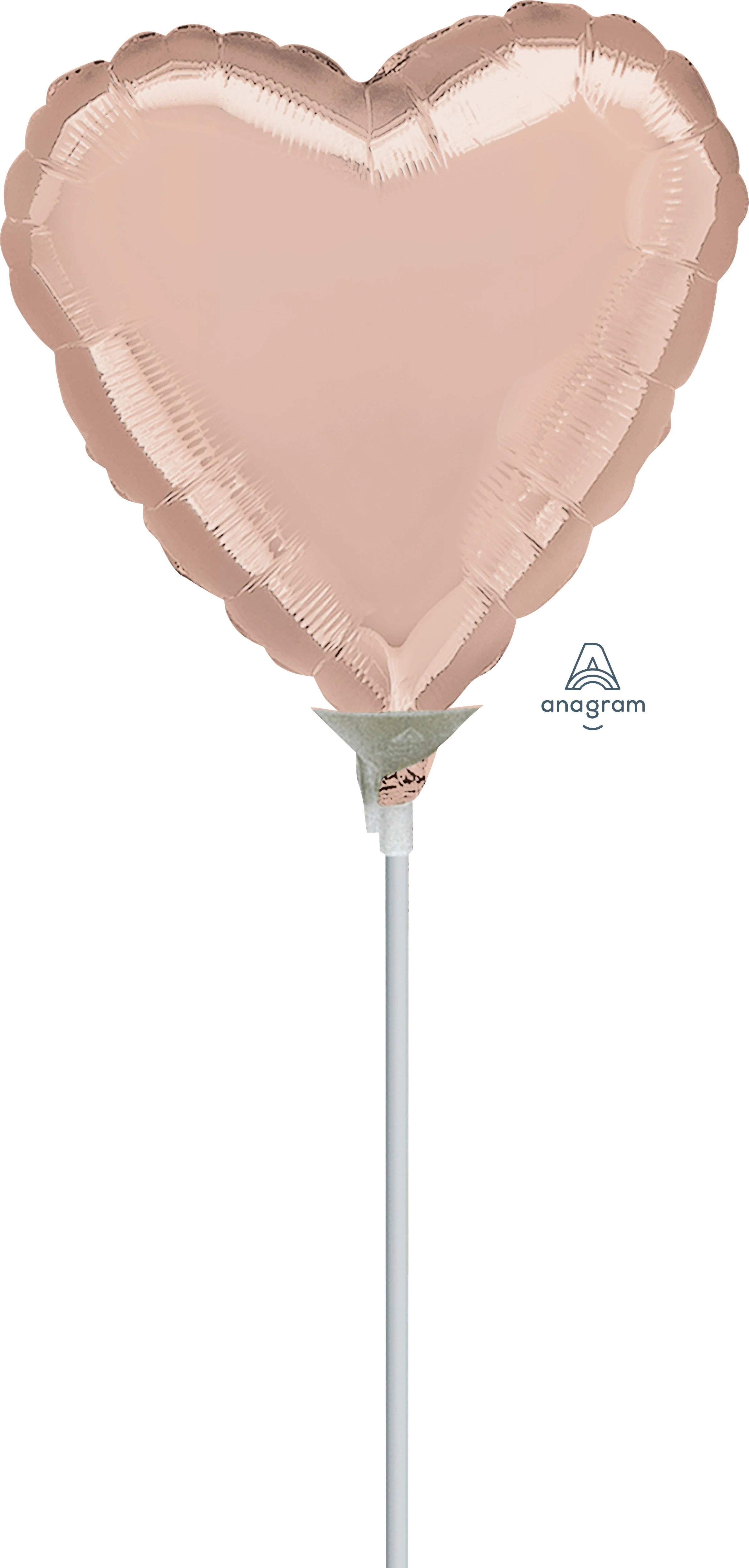 9" Airfill Only (Sticks Sold Separately) Rose Gold Balloon Heart