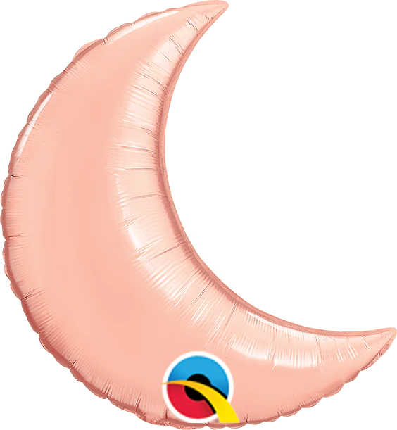 9" Airfill Only (Sticks Sold Separately) Rose Gold Moon Foil Balloon