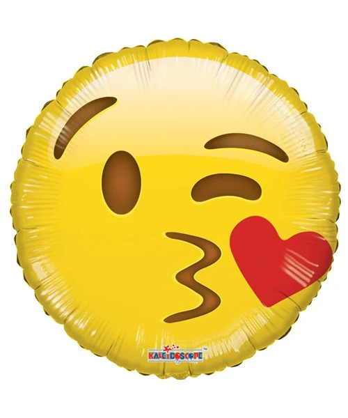 9" Airfill Only (Sticks Sold Separately) Smiley Kiss Foil Balloon