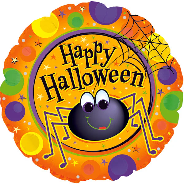 9" Airfill Only (Sticks Sold Separately) Spider Happy Halloween Balloon