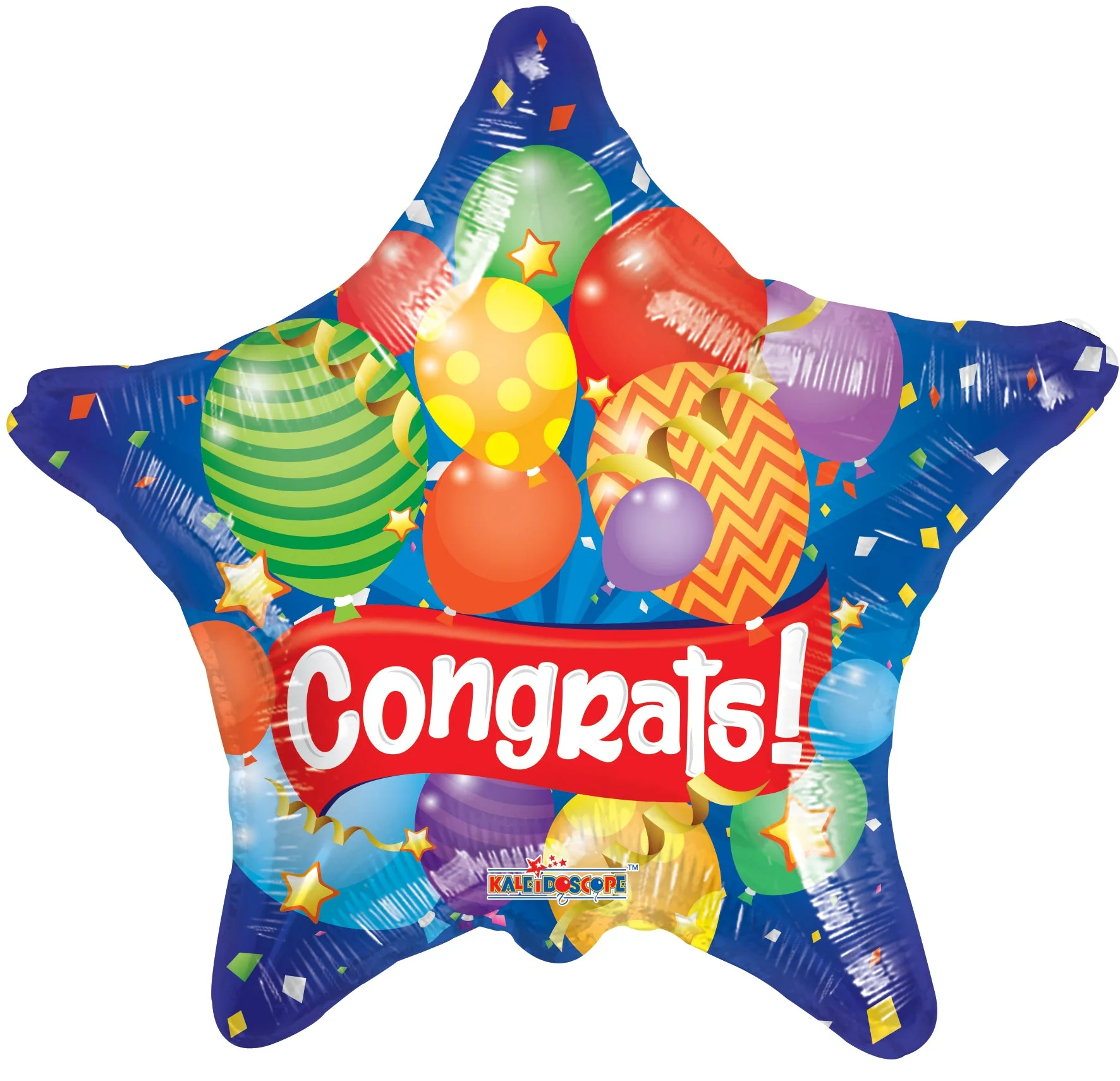 9" Airfill Only (Sticks Sold Separately) Star Congrats Festive Gellibean Balloon