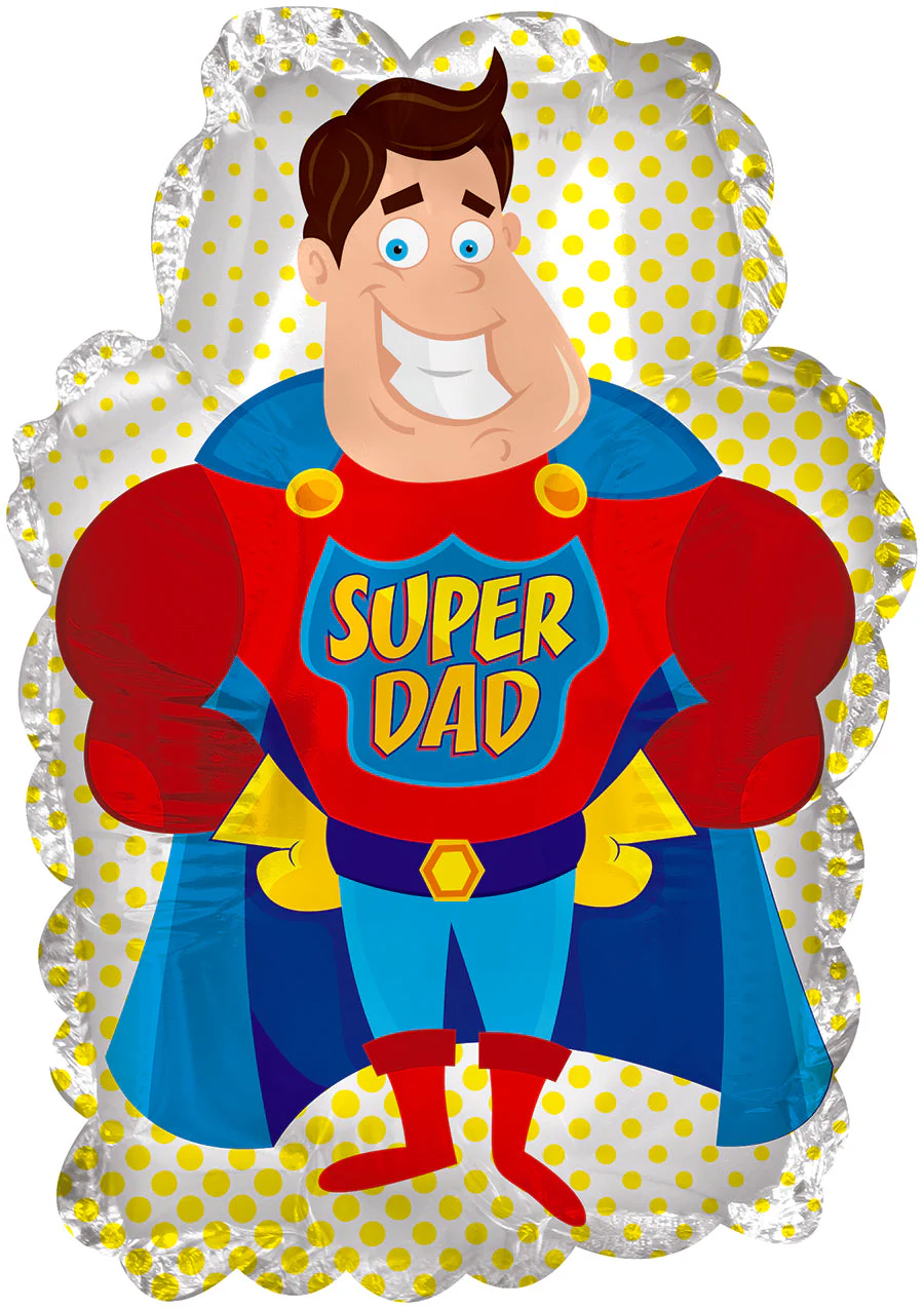 9" Airfill Only (Sticks Sold Separately) Super Dad Mini Shape Balloon