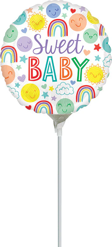 9" Airfill Only (Sticks Sold Separately) Sweet Baby Icons Foil Balloon