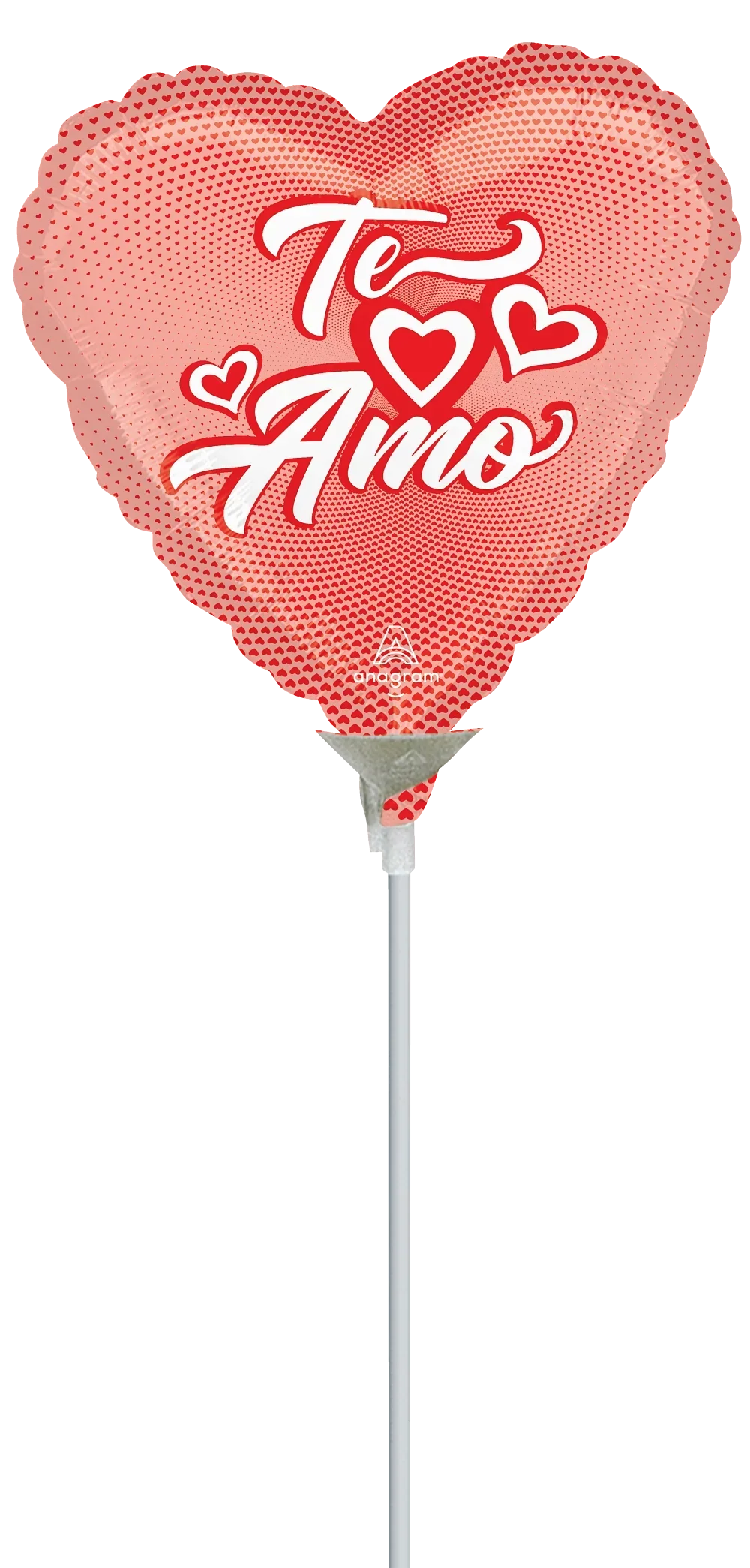 9" Airfill Only (Sticks Sold Separately) Te Amo Corazones (Spanish) Foil Balloon