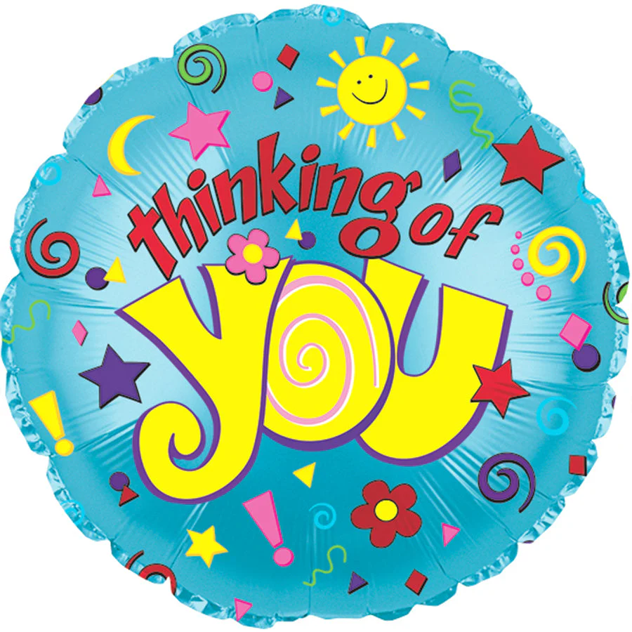 9" Airfill Only (Sticks Sold Separately) Think Of You Sun/Star Self Sealing Valve Foil Balloon