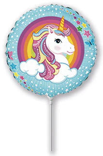 9" Airfill Only (Sticks Sold Separately) Unicorn Mini Foil Balloon
