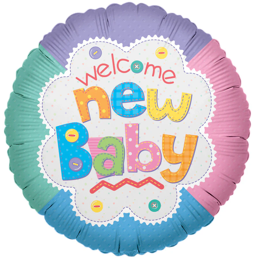 9" Airfill Only (Sticks Sold Separately) Welcome Baby Quilt Balloon